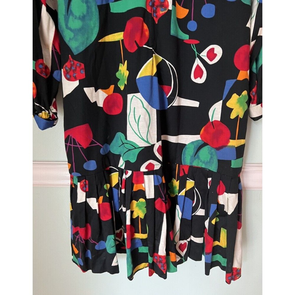 Helga‎ 80s Neiman Marcus  Floral Print Drop Waist Dress Size 12 Vintage Belt - Picture 7 of 10